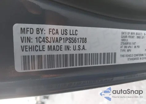 2023 Jeep Wagoneer Series I 4X4 z USA, uszkodzony, nr VIN 1C4SJVAP1PS561708